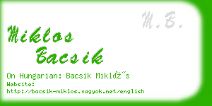 miklos bacsik business card